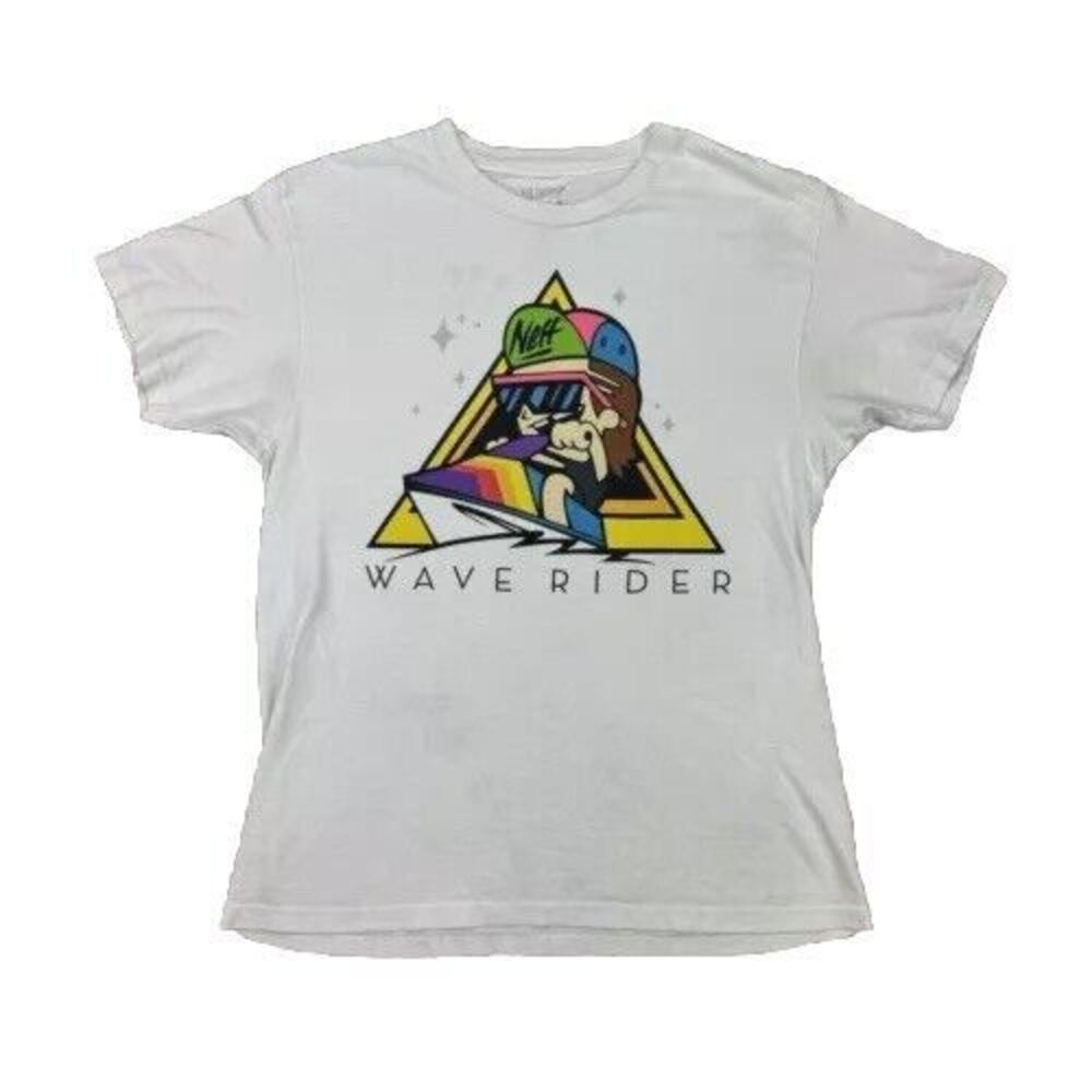 Vintage NEFF Shirt Mens Size Large Wave Rider Jet Ski Print‎ Hit Street Y2K